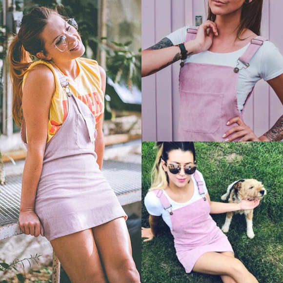 Dresses & Skirts - ➕🆕♥️Pink Corduroy Overall front pocket Dress